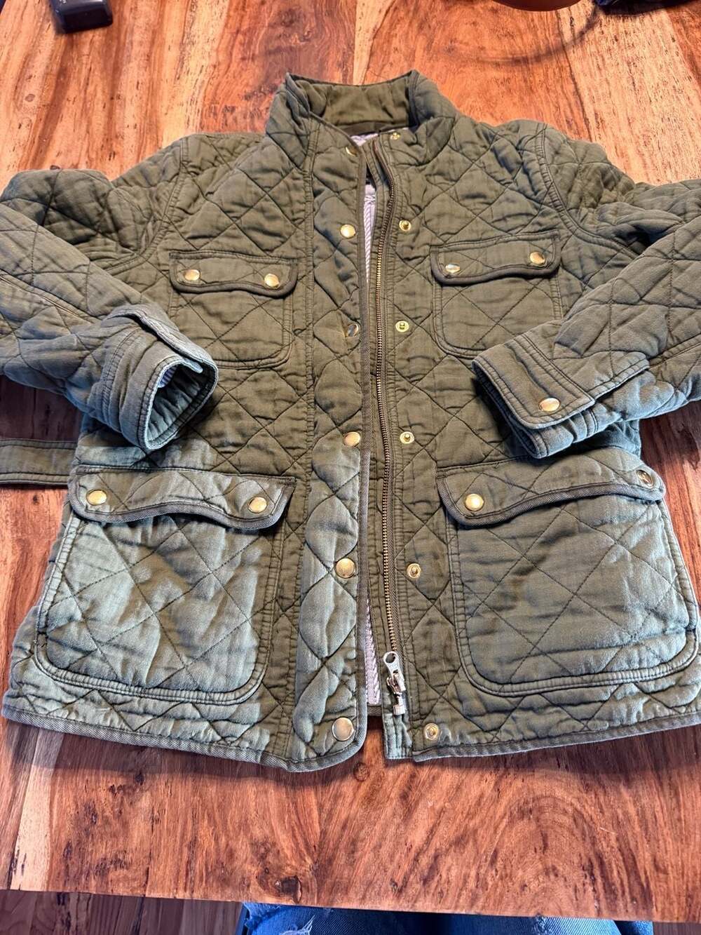 J.Crew Quilted Field Jacket in Olive Green, Size S - Picture 1 of 5